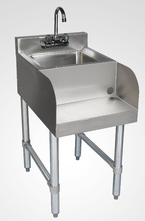 Product image #5 for Klinger's Trading Freestanding Stainless Steel Blender Station with Dump Sink and Recessed Step