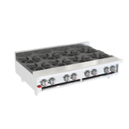 Thumbnail image #1 for Venancio USA Genesis G48CT-48B Gas Countertop Hotplate, 48-Inch, 8-Burner, Stainless Steel Front & Sides, Adjustable Legs