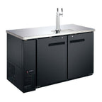 Thumbnail image #1 for USR Brands Coldline CDD-48 Refrigerated Direct Draw Beer Dispenser, 48.9-Inch, 2-Keg, 2-Tap Tower, Black