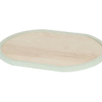 Thumbnail image #1 for Cal-Mil Blonde 22379-1622-107 Oval Serving Tray, 16 x 22 in, Maple with Matcha Rim Case of 6
