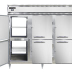 Thumbnail image #1 for Continental Refrigerator Designer Line D3RENSAPTHD Three-Section Pass-Through Reach-In Refrigerator, Wide Half Doors, Stainless Steel, Self-Contained