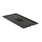 Thumbnail image #1 for Thunder Group PLPA7000CSBK Full-Size Slotted Polycarbonate Food Pan Cover with Built-In Handle, Black Case of 24