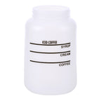 Thumbnail image #1 for AllPoints Foodservice Parts & Supplies 1361165 Iced Coffee Container, 1/2 Gallon, White HDPE, Black Beverage Markings