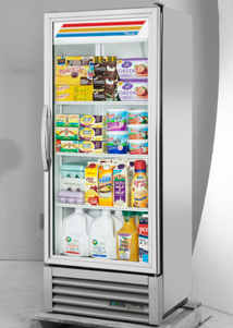 Product image #6 for True Single-Section Glass Door Merchandiser Refrigerator with Low-E Hinged Door