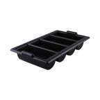 Thumbnail image #1 for CAC China BTCB-4P 4-Compartment Plastic Cutlery/Flatware Bin, Black Case of 12