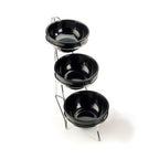 Thumbnail image #1 for Cal-Mil C1223-8 3-Tier Bowl Rack with Three 8-Inch Rings, Chrome Metal Frame, 8W x 16D x 18H Inches