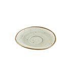 Thumbnail image #1 for CAC China Tucson TUS-2-BGE Porcelain Saucer, 6-1/4" x 5-7/8", Irregular Round, Reactive Glaze, Desert Beige Case of 3 Dozen