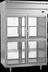 Thumbnail image #5 for Beverage-Air P-Series Two-Section Pass-Thru Refrigerator with 8 Glass Half Doors, Standard Depth, Top-Mounted Self-Contained, 48.33 Cu. Ft.