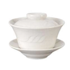 Thumbnail image #1 for Vertex China Sausalito SAU-T3 6 oz White China Tea Cup, Lid and Saucer Set Case of 2 Dozen