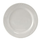 Thumbnail image #1 for Tuxton China Sonoma YPA-096 Porcelain Plate, 9-3/4-inch Round, Wide Rim, Embossed, White Case of 2 Dozen