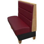 Thumbnail image #1 for Oak Street Palo PLO-7242-SGL Single Restaurant Booth, 72"L, 12" Horizontal Channel Back, Stained Oak Top and Side Cap