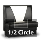 Thumbnail image #1 for JustChair Manufacturing JBSB-UVB-HC-48-GR1/COM Half-Circle Booth Banquette, 2 Corners, Foam V-Back with Lumbar Support, 48"H