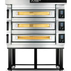 Thumbnail image #1 for AMPTO Moretti Forni S125E3 Electric Deck Pizza Oven, Refractory Stone Deck, Stainless Steel Exterior