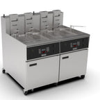 Thumbnail image #1 for Giles Enterprises EOF-24 DOUBLE BANK Double-Bank Fryer with Two 24-Inch Square Vats, 170 lb Shortening Capacity Each