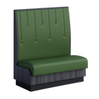 Thumbnail image #1 for ATSMFG ATS AT&S-AS-KR48-RD GR7 Karender Standard Booth, single, 48" long x 48" high, Raindrop back, Upholstery and foam fitted over a computer-cut