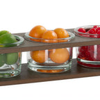 Thumbnail image #1 for Cal-Mil Vista 28604-5-140 3-Section Plastic Condiment Jar Display, Brown, Holds 3 32 oz Jars