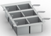 Thumbnail image #2 for RATIONAL Portion Basket Kit with 6 Solid 1/6 GN Baskets, Lids, and Frame for Size 2-S