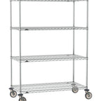 Thumbnail image #1 for Metro Super Erecta SE-3672C-68-M4 Mobile Chrome Wire Shelving Unit, 72"W x 36"D x 68"H, 4 Shelves