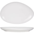 Thumbnail image #1 for International Tableware GL-139 Porcelain Organic Oval Platter, Bright White, 13-1/4"L x 9-1/4"W x 1-1/2"H 1 Dozen