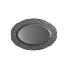 Thumbnail image #1 for Vertex China Orbit OR-W14 Oval Porcelain Platter, Matte Black, 12-1/2 x 9 in 1 Dozen