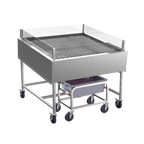 Thumbnail image #1 for Winholt Equipment SSMIT-4848-MLC-SNG-KIT Mobile Insulated Display Table with Ice Pan, 48"W x 48"D x 40-1/4"H, Stainless Steel