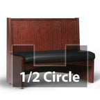 Thumbnail image #1 for JustChair Manufacturing JBSB-WBBO-HC-42-GR3 Half-Circle Booth, 2-Corner, Wood Frame, Upholstered Seat, 42 in H