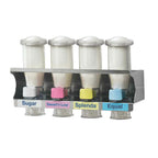 Thumbnail image #1 for Server Products SweetStation 80102 Wall-Mounted Quad Sweetener Dispenser Rack, Four 14 oz Dispensers, Color-Coded Portion Triggers