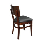 Thumbnail image #2 for JustChair Manufacturing W70718-GR2 Upholstered Side Chair, Floating Notched Wood Back, German Beech Wood Frame
