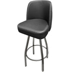 Thumbnail image #1 for Oak Street SL8136-CCS Swivel Bar Stool, Vinyl Upholstered Tufted Back and Bucket Seat, Clear-Coat Frame