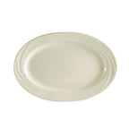 Thumbnail image #1 for CAC China Garden State GAD-14 Porcelain Oval Platter, 14 x 8-3/4 x 1-1/4 in, Embossed Rim, Bone White 1 Dozen