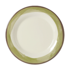 Thumbnail image #1 for G.E.T. Diamond Ivory WP-9-DI-KNG . . 9" Round Melamine Plate with Wide Rim, Kanello Green Dozen Case of 2 Dozen