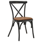 Thumbnail image #1 for G & A Commercial Seating Colmar 889ST-PS Indoor/Outdoor Stackable Cross-Back Aluminum Side Chair with Padded Seat