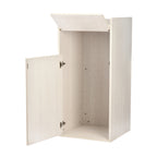 Thumbnail image #2 for Alpine Industries ALP476-WHI 40 Gallon White Wood-Veneer Bar Trash Receptacle Enclosure with Drop Hole and Tray Shelf