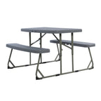 Thumbnail image #1 for Flash Furniture RB-EBB-2432FD2-GY-GG Kids Outdoor Plastic Picnic Table with Benches, Easy-Fold, Gray, Seats 4