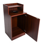 Thumbnail image #2 for Alpine Industries ALP476-DH-MA Waste Receptacle Enclosure, Mahogany, with Drop Hole and Tray Shelf