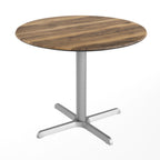 Thumbnail image #2 for Flash Furniture ST-RD36-NAT-T3030S-GG 36" Round Natural Laminate-Top Indoor/Outdoor Table with 30" Silver Cast Iron X-Base