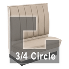 Thumbnail image #1 for ATSMFG ATS AT&S-ATQ-LXL48-6CH GR7 Alex Laminate Three Quarter Circle Booth, single, 48" x 90" x 90" x 48"long x 48" high, 6-channel back, Laminate