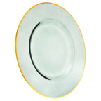 Thumbnail image #1 for Kadra Kitchenware Vikko Decor VD-PCH13-GR Charger Plate, 13-Inch, Green with Gold Rim Case of 12