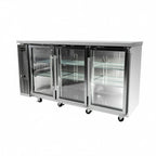 Thumbnail image #2 for SABA SBB-24-72GSS Three-Door Glass Back Bar Cooler, 72-3/4 in W, Stainless Steel Exterior, Self-Contained Side-Mounted Refrigeration