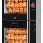 Thumbnail image #1 for Fri-Jado USA TDR 7+TDR 7 S Stacked Electric Rotisserie Oven, 16-Chicken Capacity per Compartment, Stainless Steel