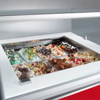 Thumbnail image #1 for Oscartek Gem R4 GEM R4 G1150 Gelato Display Case, Self-Contained Refrigeration, Squared Glass, Holds 8 5-Liter Pans, 45.25 in