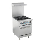 Thumbnail image #1 for Hurakan by Equip.me HKN-XRFG24O4W 24-Inch Gas Range with 4 Open Burners, Cabinet Base, Stainless Steel Front & Sides