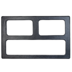 Thumbnail image #1 for G.E.T. Bugambilia T0A27GB Single Granite Black Cast Aluminum Tile with Resin Coating, 20-13/16" x 12-3/4", 3 Rectangular Openings