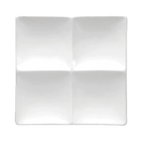Thumbnail image #1 for 1880 Hospitality Buffalo White Ware by Oneida® F8010000945 4-Compartment Porcelain Plate, 8" Square, White Case of 2 Dozen