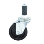 Thumbnail image #1 for BK Resources 4SBR-2RA-LDP-TLB 4" Polyolefin Swivel Stem Caster with Top-Lock Brake, 1-1/4" Expanding Stem, 300 lb Capacity