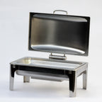Thumbnail image #2 for Eastern Tabletop Ecoburner EB15512 Rectangular Waterless Powered Stainless Steel Chafing Dish with Hinged Cover