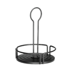 Thumbnail image #1 for TableCraft Products Versa Rack BKDIA780 Round Black Metal Condiment Caddy, 7-3/4" Diameter x 10"H Case of 2