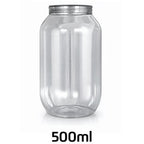 Thumbnail image #1 for United Brands Whip-It! AC-51-500-WIDE Wide Clear Plastic Can Sealer Bottle with Aluminum Lid, 17 oz.