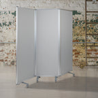 Thumbnail image #2 for Flash Furniture BR-PTT001-3-MP-60183-GG Double-Sided Whiteboard/Cloth Partition, 3 Sections, Tackable Fabric Side, 71"W x 13.875"D x 72-1/8"H