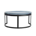 Thumbnail image #2 for Steelite International My Glass Studio GS196651 Round Glass Serving Platter, 13-inch, Two-Tone Dusk Blue/Cream